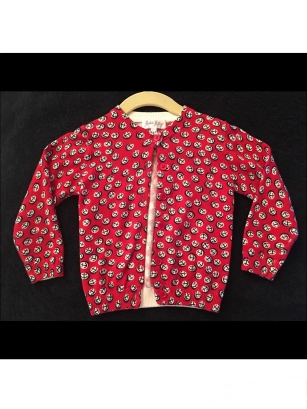 Rachel Riley Red White Blue Anchor Cardigan 2T.